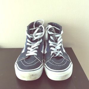 Navy Blue Vans Sk8 Hi Shoes