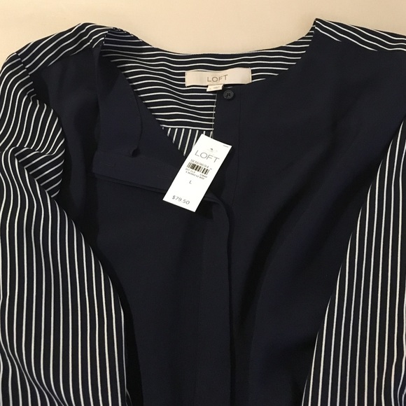 LOFT: Blue back striped dress