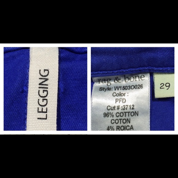 Rag & Bone Electric Blue Legging Jeans - Picture 3 of 3