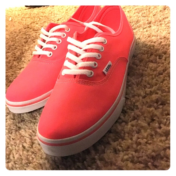 Size 8 women's neon coral vans. Never worn