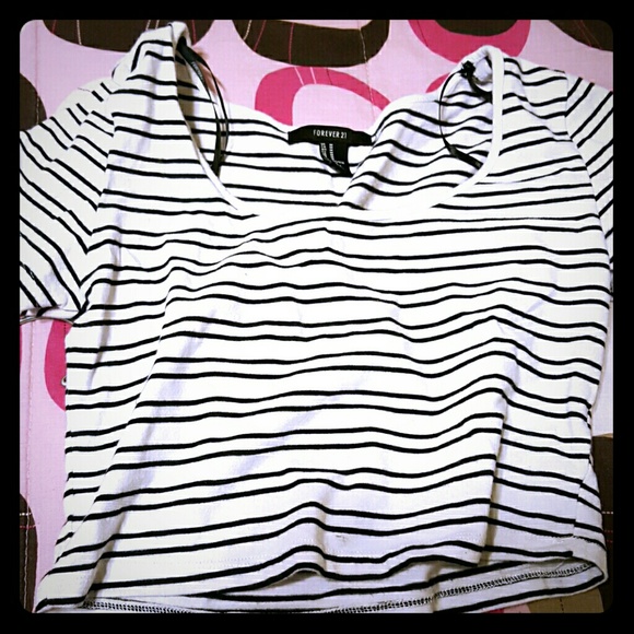 A white gently used crop top