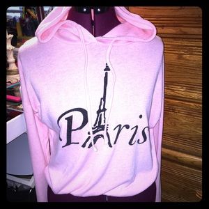 Pink Paris hoodie very soft to the touch