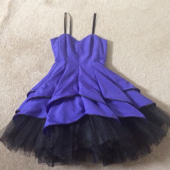 purple and black party dress
