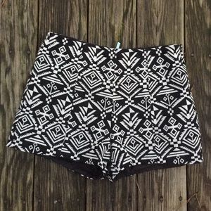 High-Waisted Printed Shorts