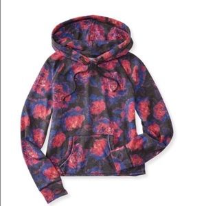 Aeropostale Floral Cropped Hoodie