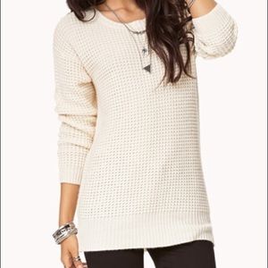 cream waffle knit sweater
