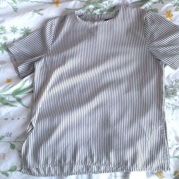 Striped Side Slit Top