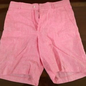 Men's linen light pink shorts