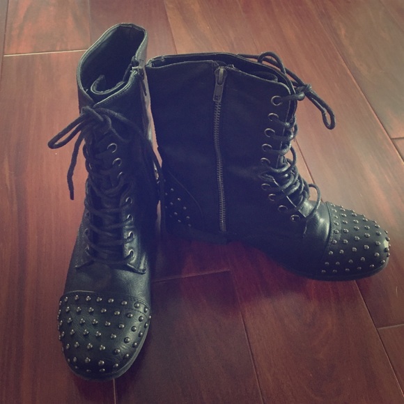 madden girl studded combat boots