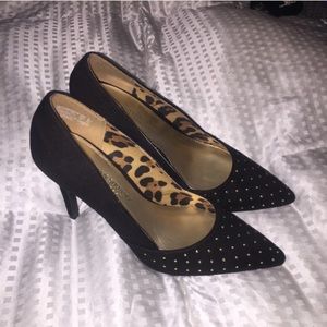 Black and Gold studded heels