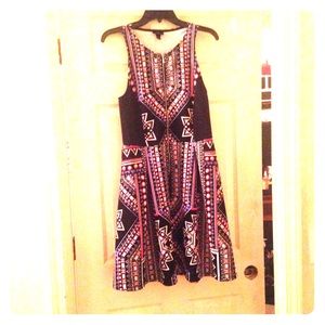 A multicolored short dress