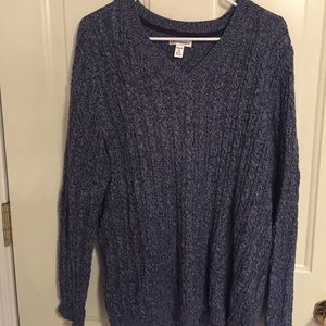 Blue and gray heather sweater