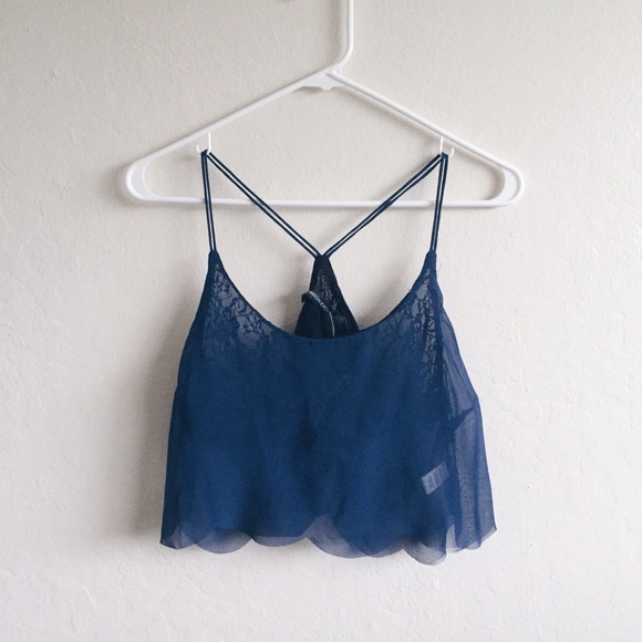 Scalloped Bralette with Lace Inset