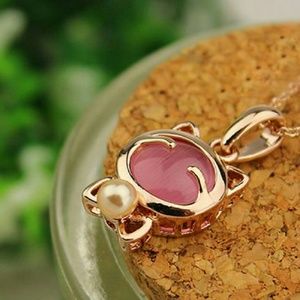 Pink Kitty Set Earrings & Pendant