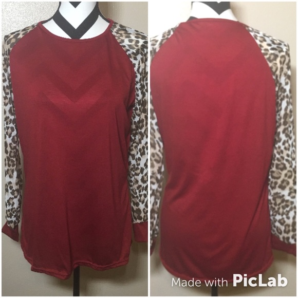 Chic Leopard Splicing Long Sleeve T-Shirt - Picture 2 of 2