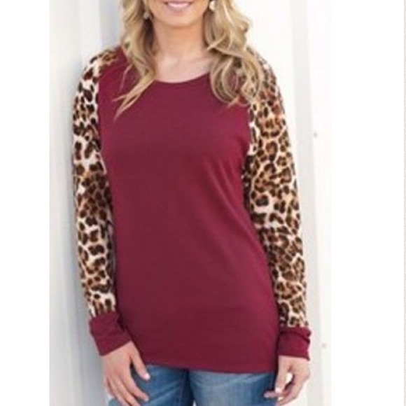 Tops - Chic Leopard Splicing Long Sleeve T-Shirt