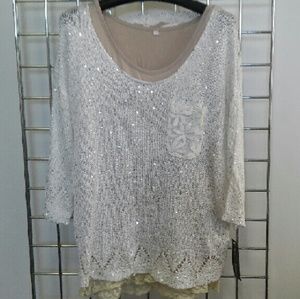 Sweater Set with Lace Extension