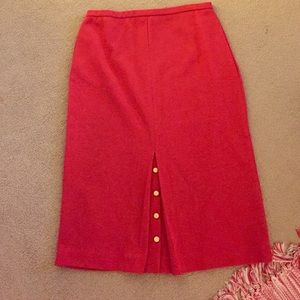 Vintage red skirt w button detail sz L