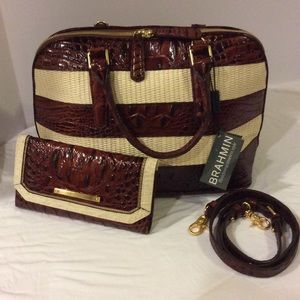 Brahmin Vivian Satchel with matching wallet.