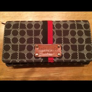 100% Kate Spade Adrienne Classic Noel Wallet