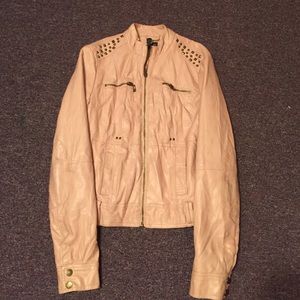 Pink leather jacket