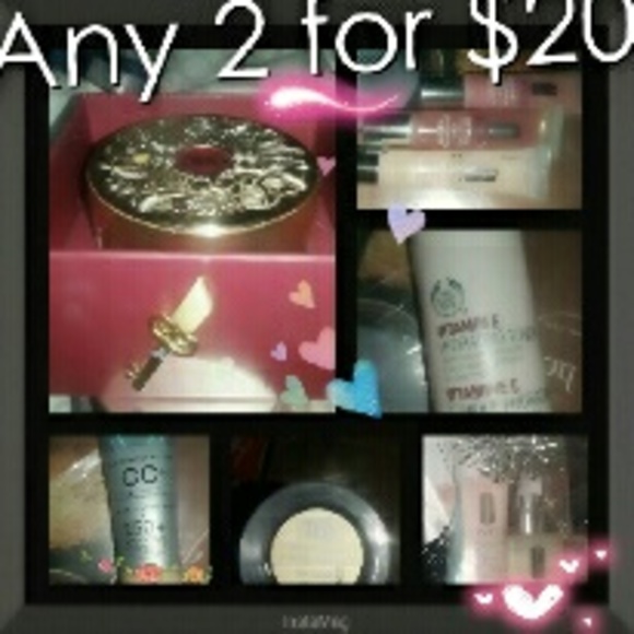 Bare minerals, clinique, body shop, urban decay