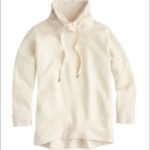 JCrew Wool Funnelneck Sweatshirt in Creme, XS, Nwt