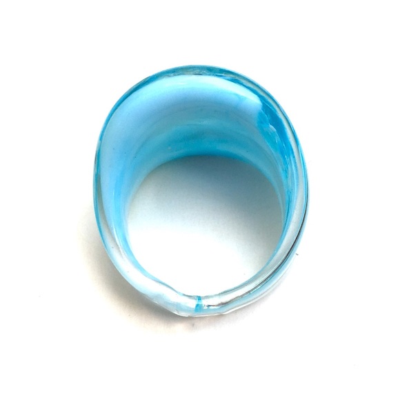 Millefiori blue glass ring - Picture 3 of 4