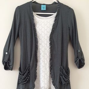 Black and light gray striped I.N.C. Cardigan