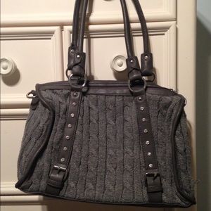 Charming Charlie gray knit shoulder bag