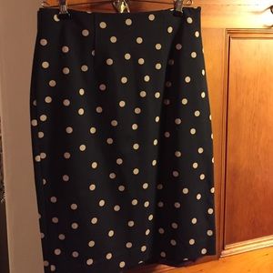 Ann Taylor dot pencil skirt new this season.