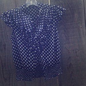 Navy Sheer Polka Dot Tank