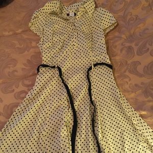 Yellow Polka Dot Pin Up Style Dress