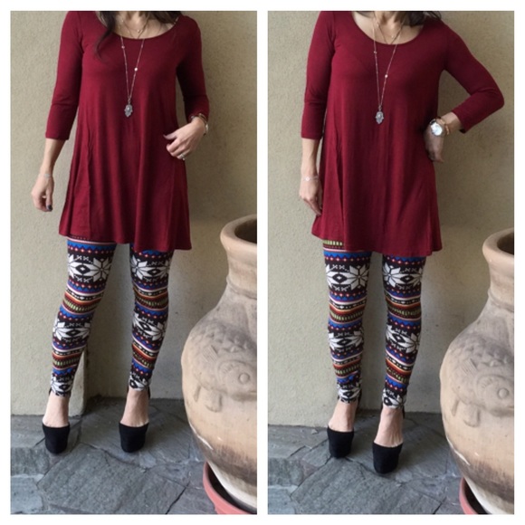 Burgundy tunic dress ONE HOUR SALE - Picture 4 of 4