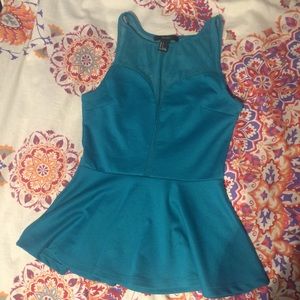 Teal peplum top