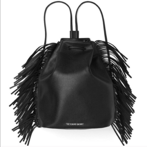 Black Fringe Backpack