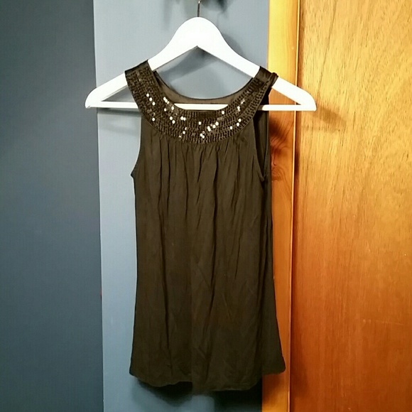 Express black halter top sequin top