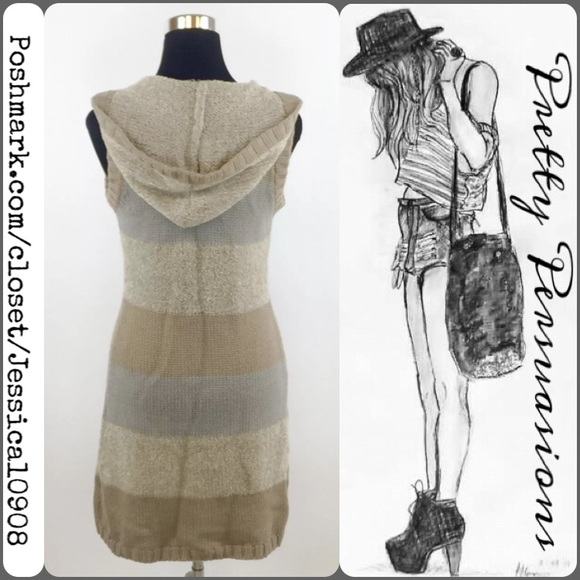 SOLD  Boutique Hooded Sleeveless Cardigan Sweater - Picture 3 of 4