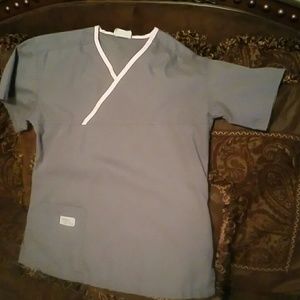 Urbane gray scrub top