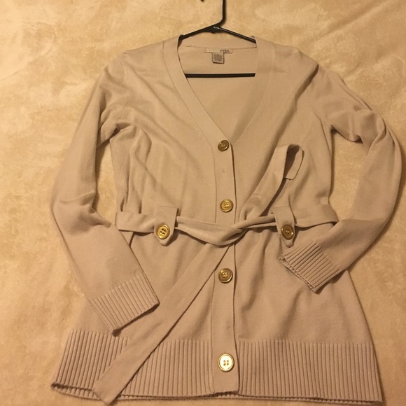 EVIE blush cream cardigan with gold buttons