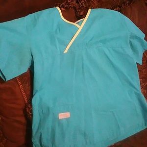 Urbane teal scrub top