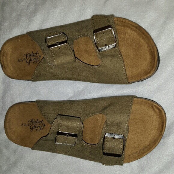 Faded glory cork bottom Buckle sandals