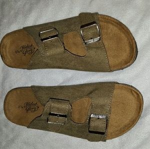 Faded glory cork bottom Buckle sandals