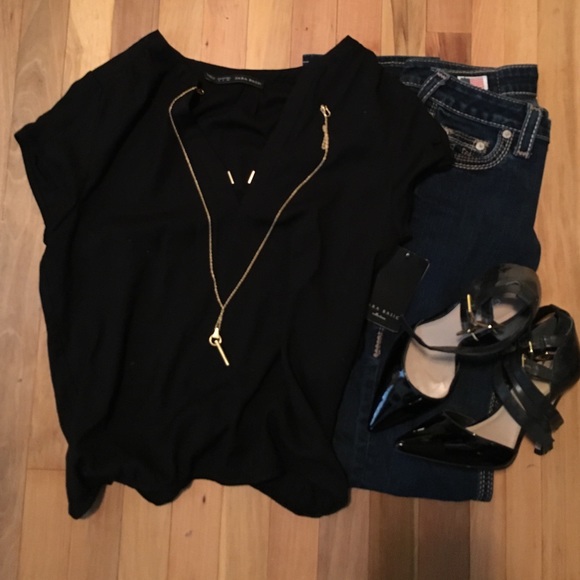 V neck black shirt NWT