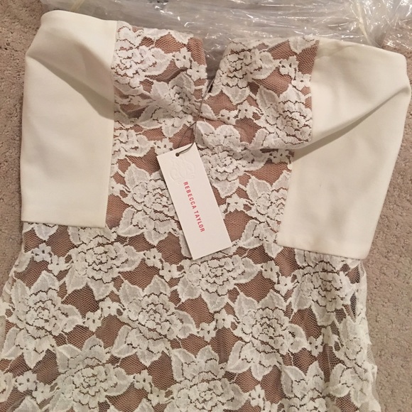 Rebecca Taylor White/Cream Strapless Dress