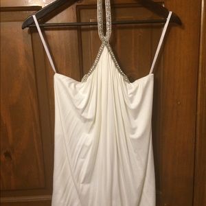 Sky top crystal snake detail halter white