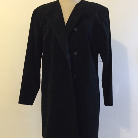 Cute black suede trench coat
