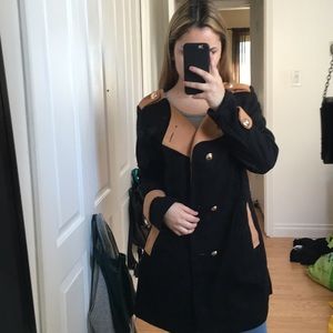Tan and black coat