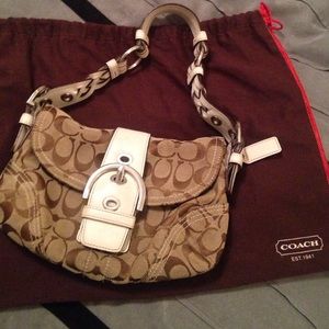 Coach Shoulder Bag - Brown with Coach Logo