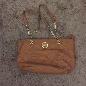 Michael Kors tan leather bag with chain handles